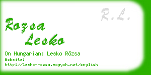 rozsa lesko business card